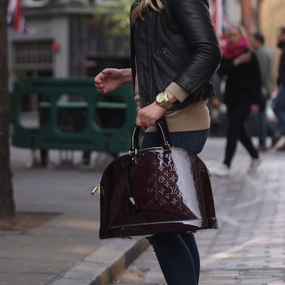 ❌SOLD❌Authentic NEW Louis Vuitton Dark purple Vernis Alma GM - Picture 5 of 17